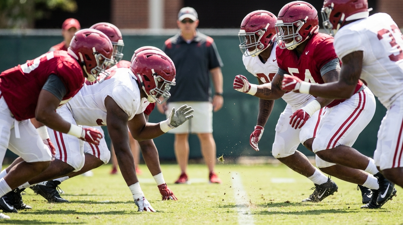 Alabama defensive players in action