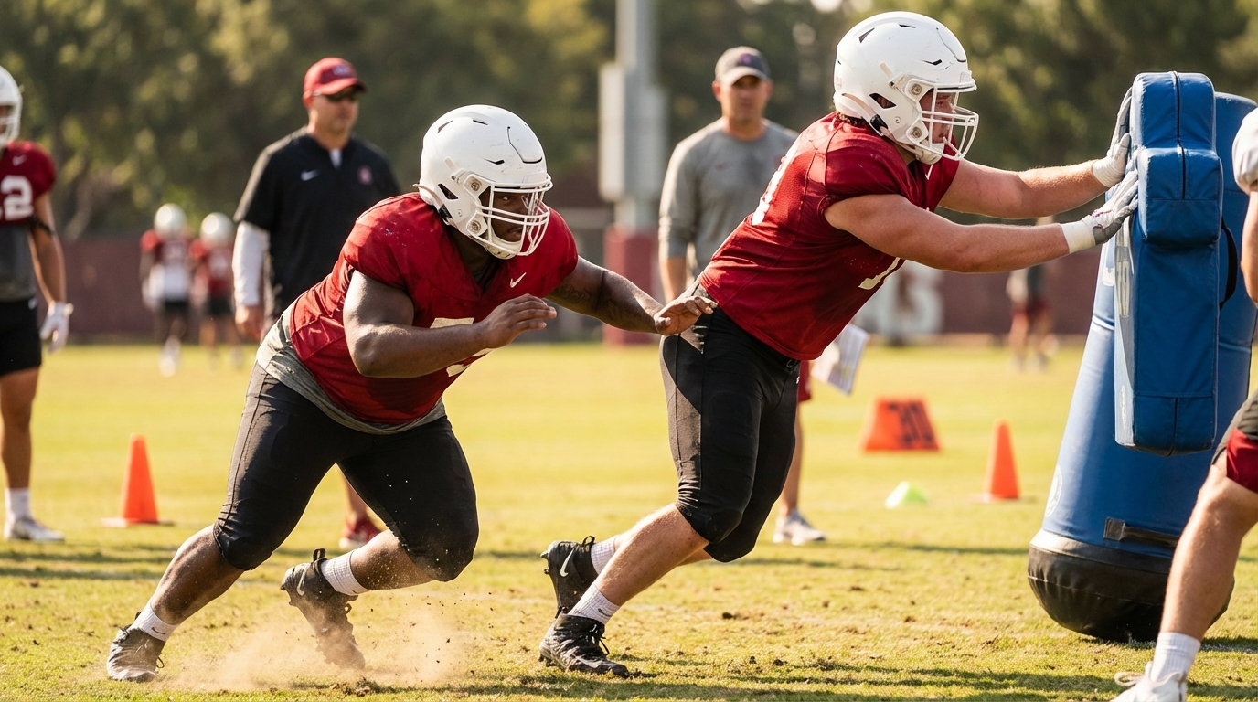 Two Alabama defensive linemen in spring practice