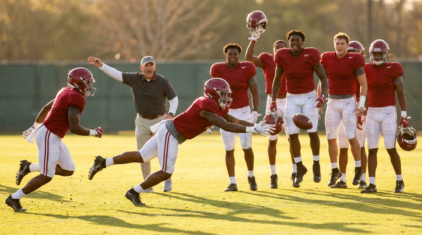 Alabama freshmen spring practice