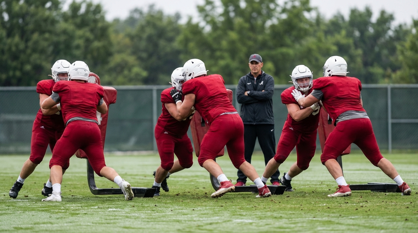 Alabama offensive line spring practice