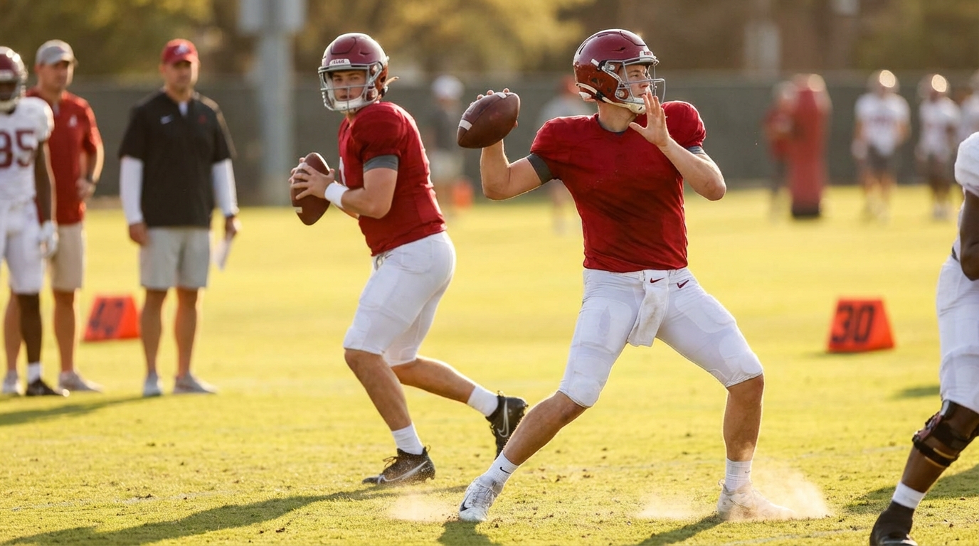 Alabama quarterbacks in spring practice