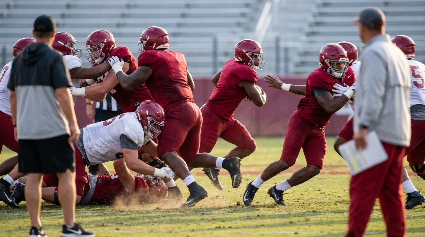 Alabama running backs backfield scene