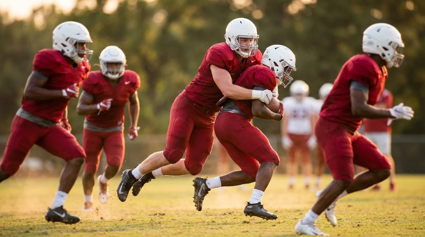 Alabama spring camp defense practice