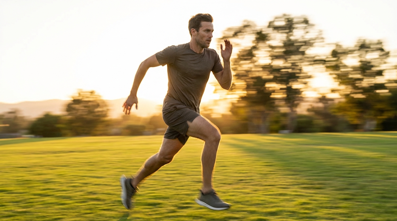 Athlete training outdoors