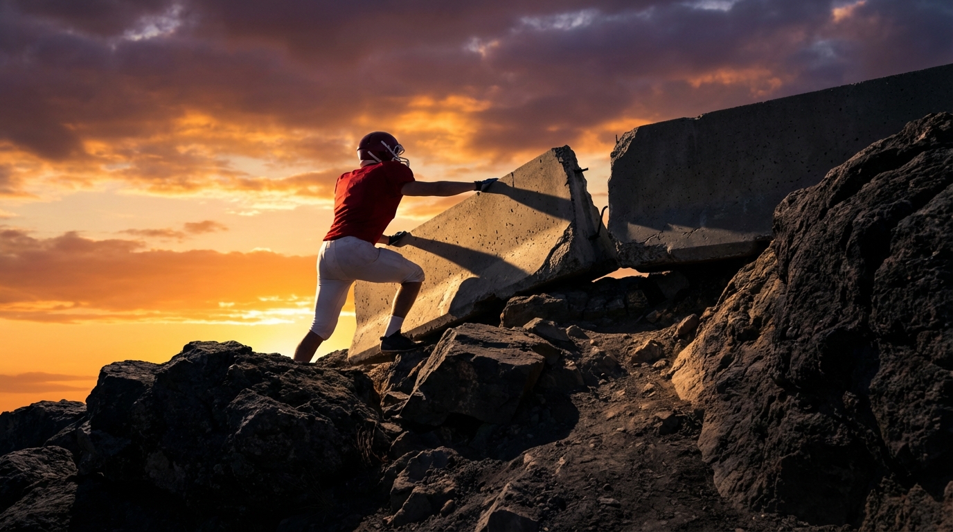 College football receiver overcoming adversity