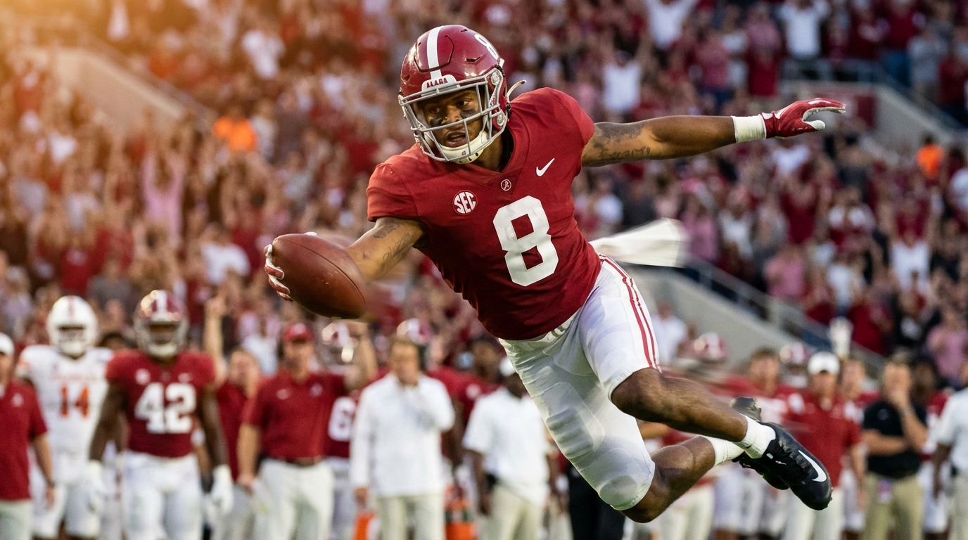 Cederian Morgan in No. 8 during Rose Bowl prep