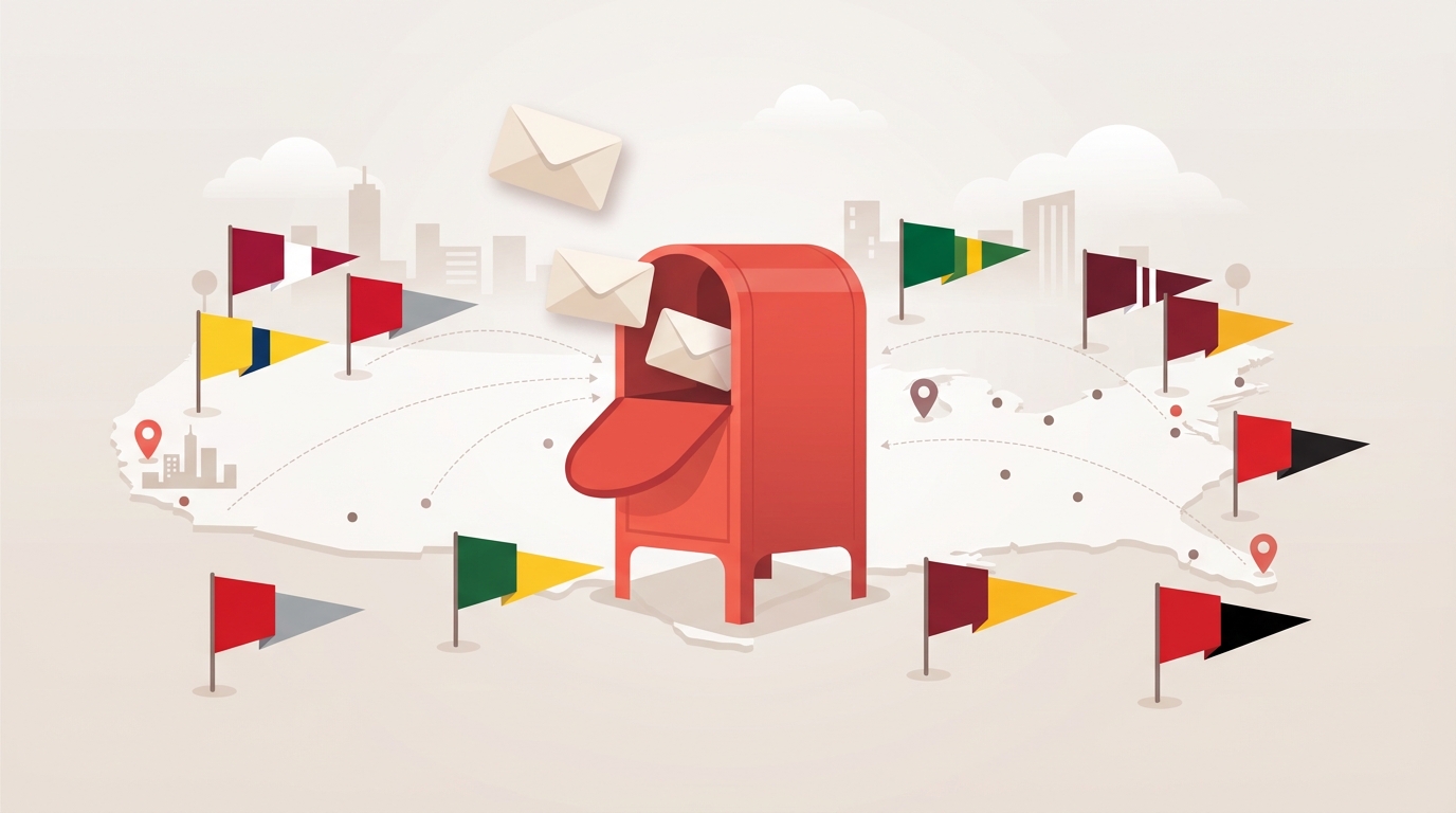 College mailbag mailbox illustration