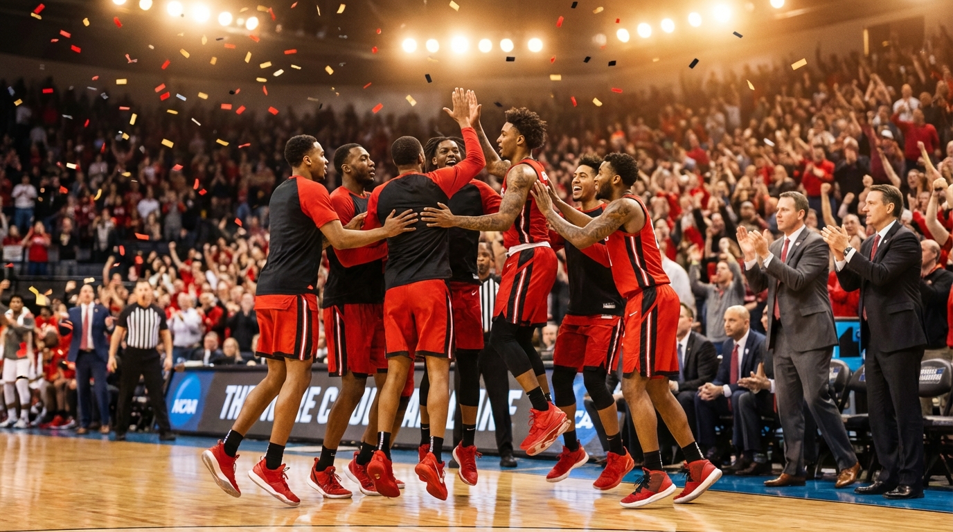 Georgia Bulldogs team energy during NCAA Tournament