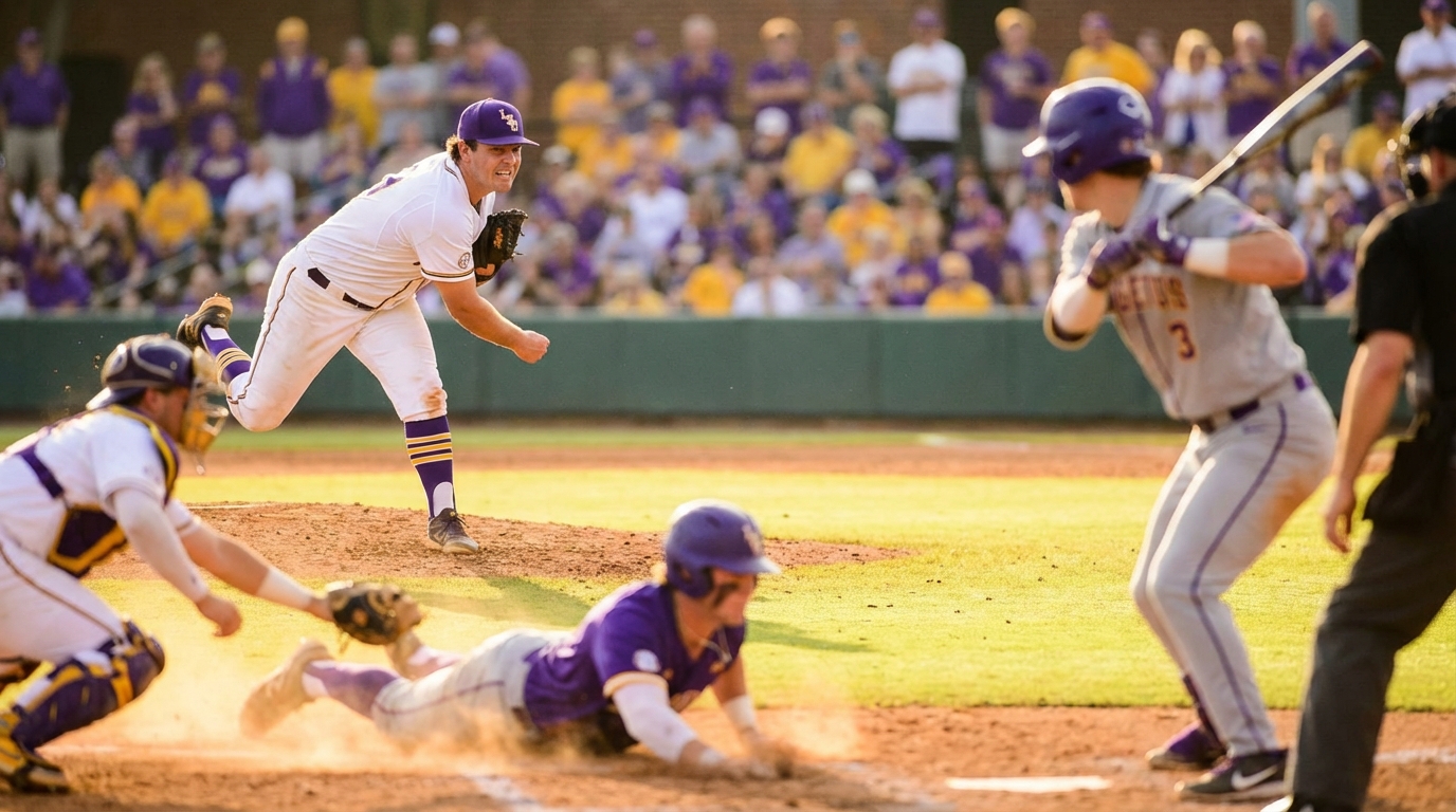 LSU baseball action