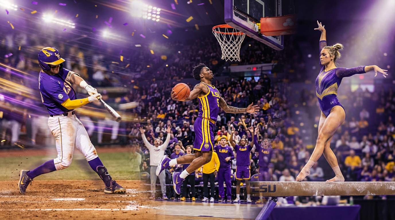LSU multi sport action banner