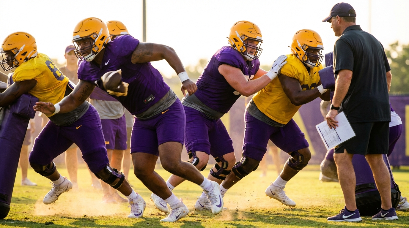 LSU offensive line training intensity
