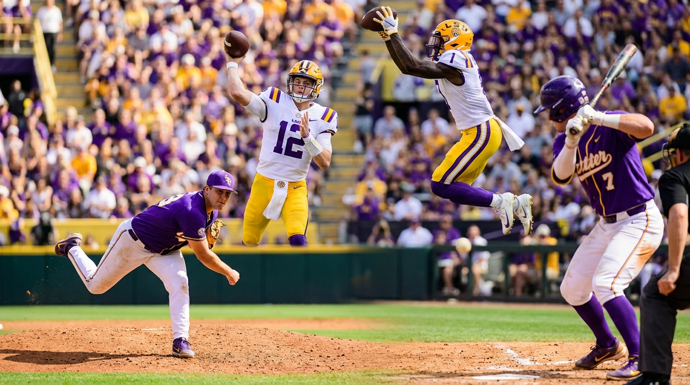 LSU Tigers athletes in action
