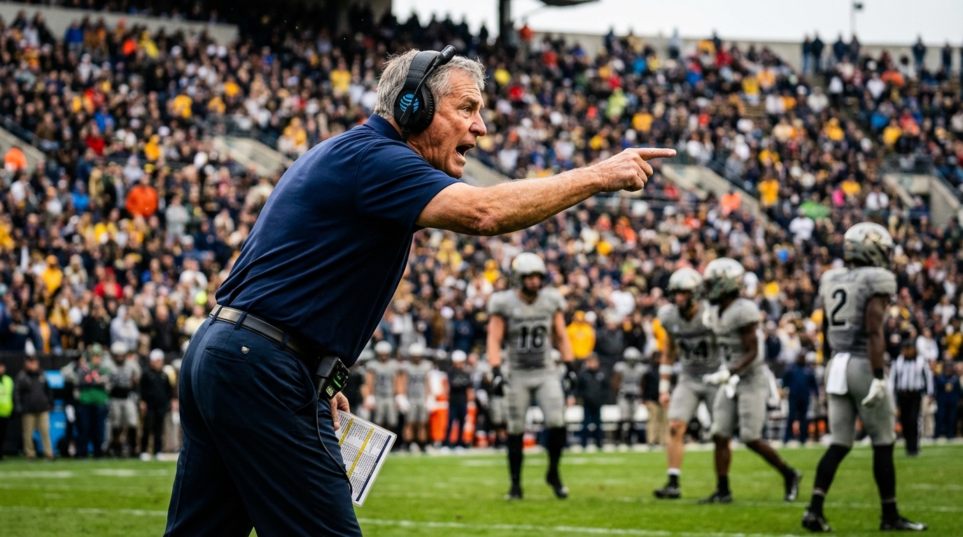 Mike Shula coaching on the sidelines