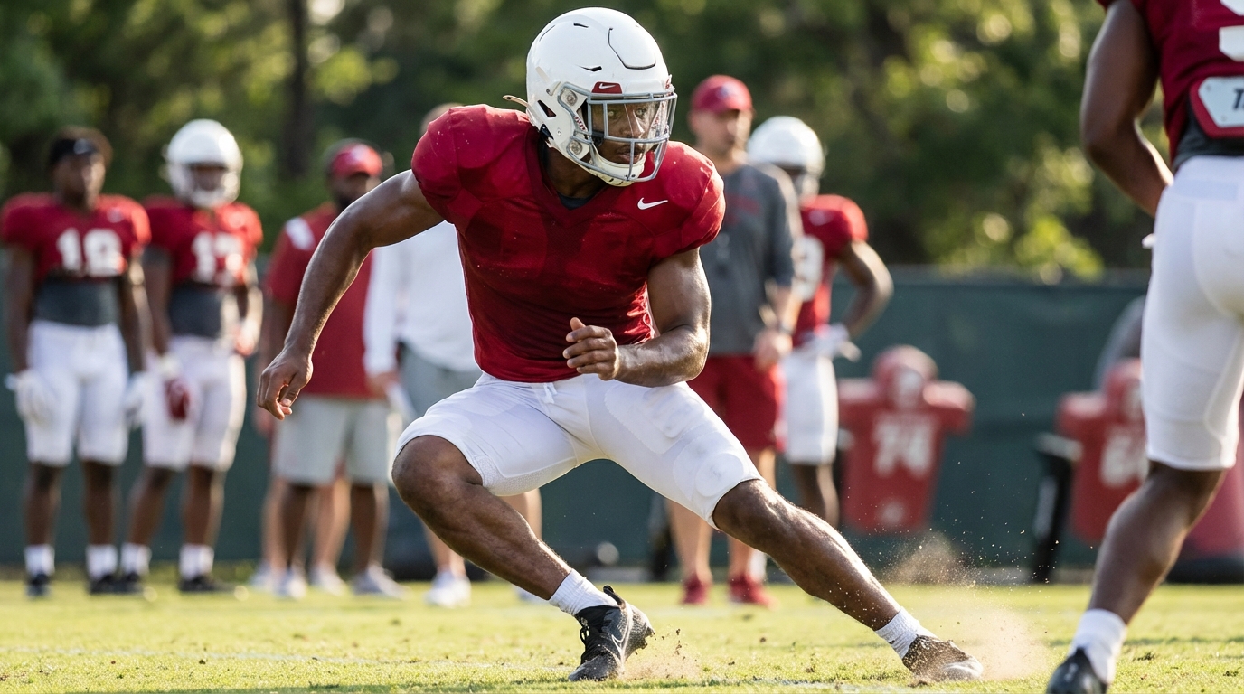 Red Morgan in Husky role during Alabama spring practice