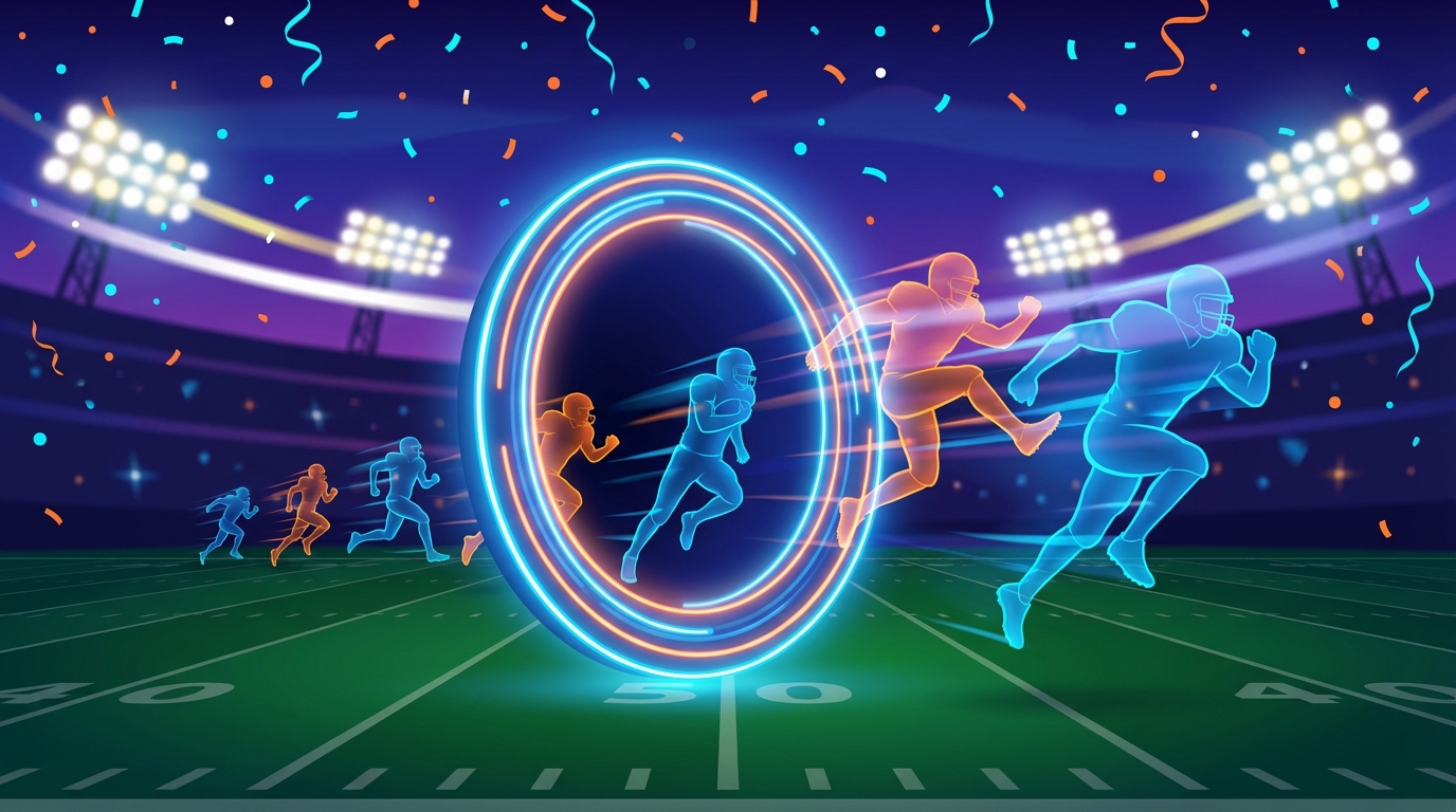 Vibrant football transfer portal illustration