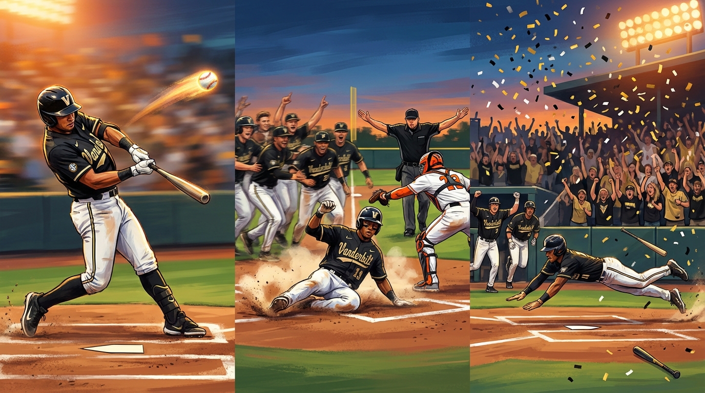Vanderbilt walkoffs celebration and dramatic plays