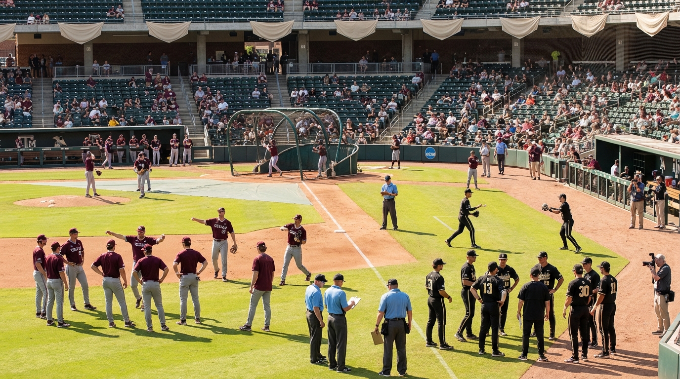 Aggies and Vanderbilt preparing at Olsen Field