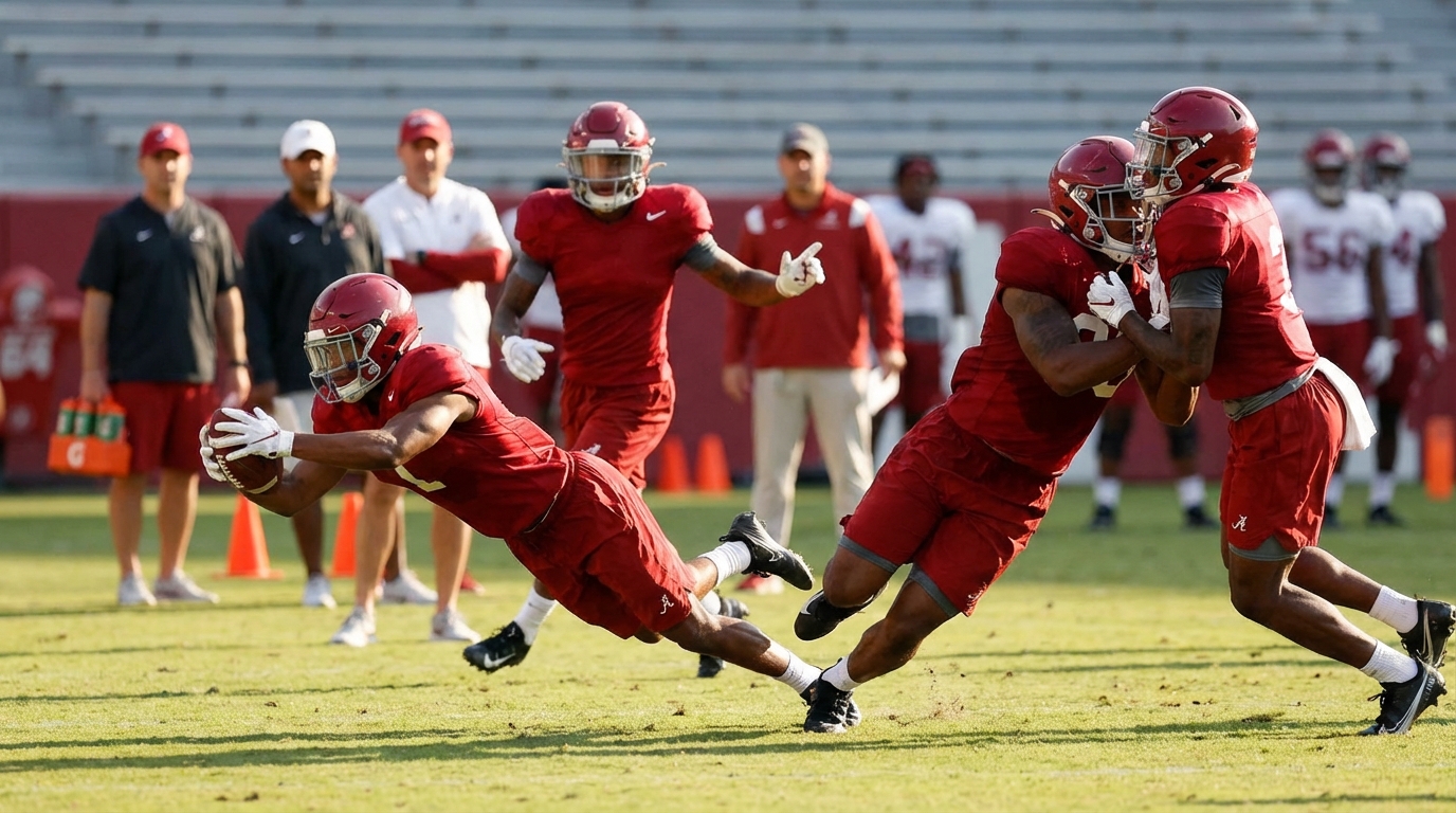 Alabama defensive backs in action