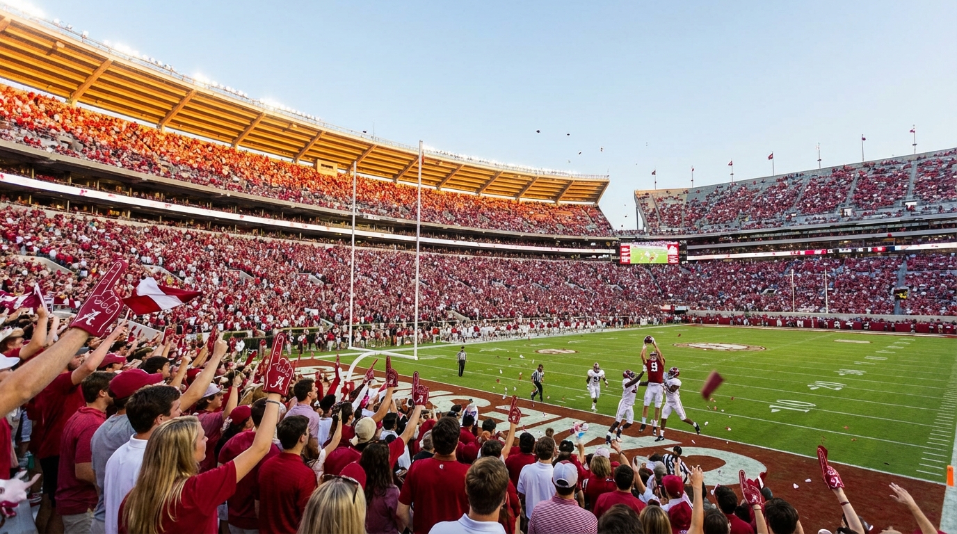 Alabama spring scrimmage atmosphere at Saban Field, Bryant-Denny Stadium