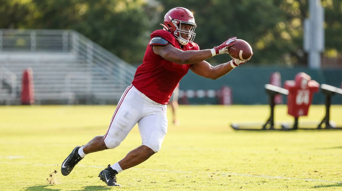 6-foot-6 athletic tight end practice