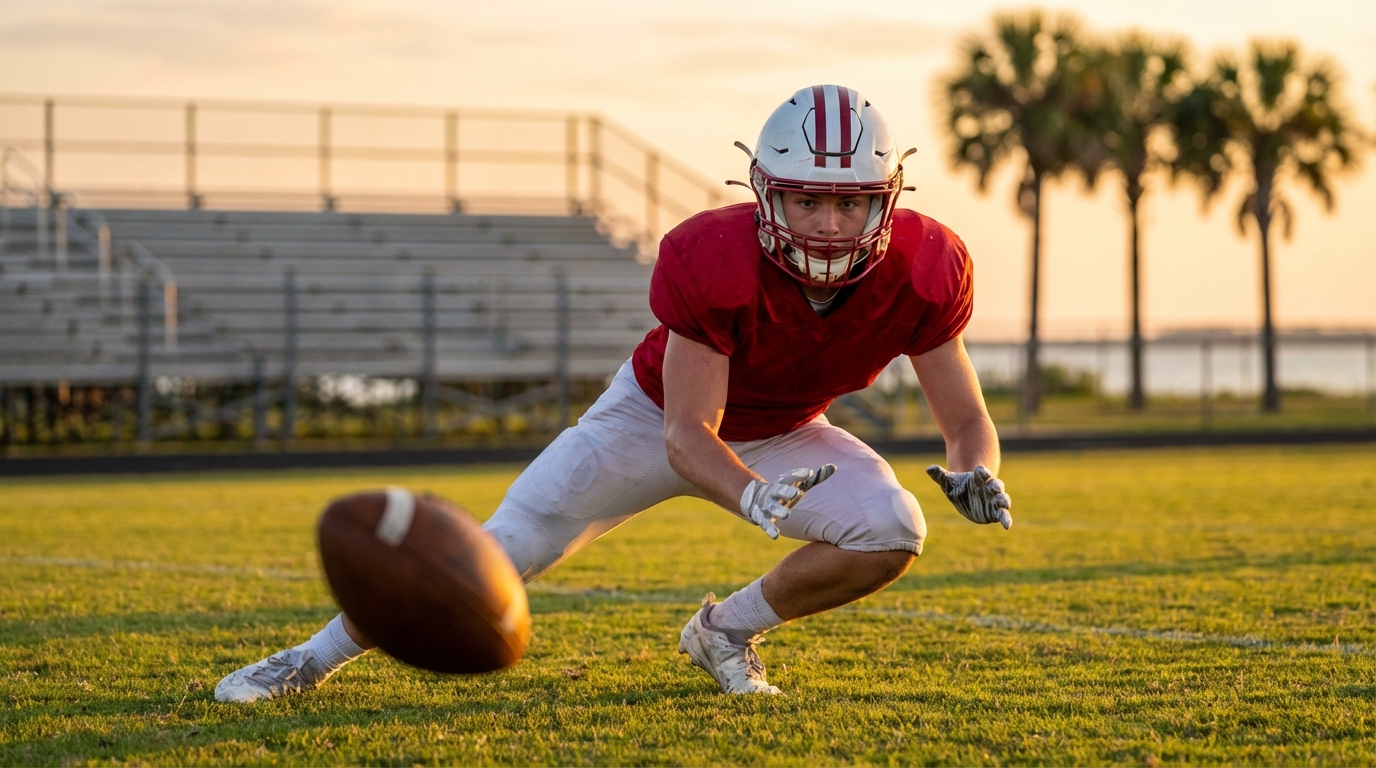 Captain Munnerlyn in action on a high school field