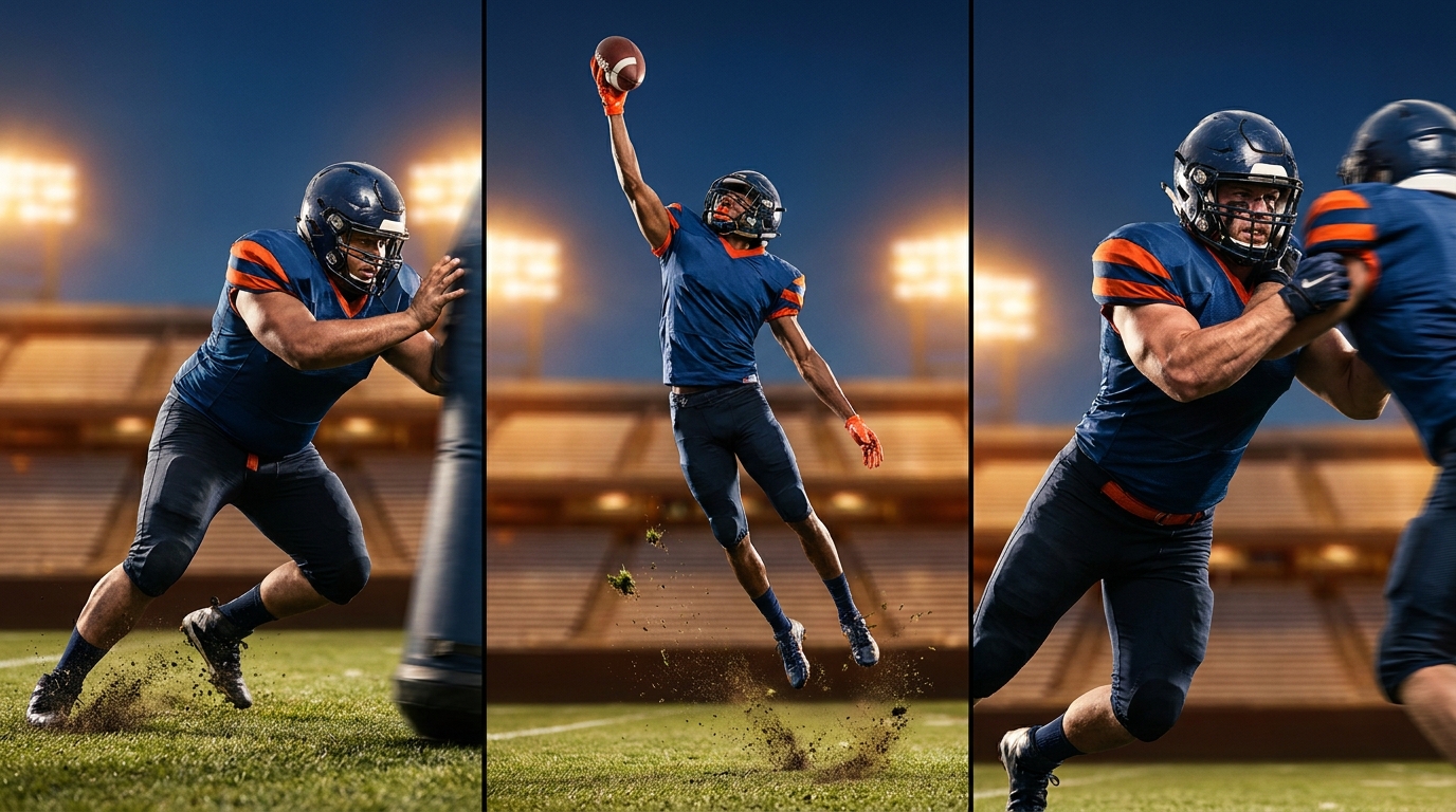 Dynamic action shot of Florida recruits Peyton Miller, Anthony Jennings and De’Voun Kendrick