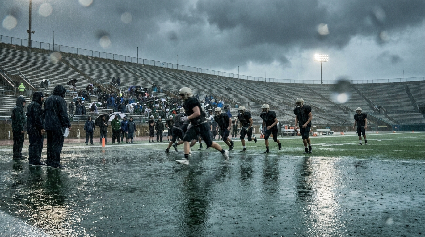 Rainy spring game at Kroger Field