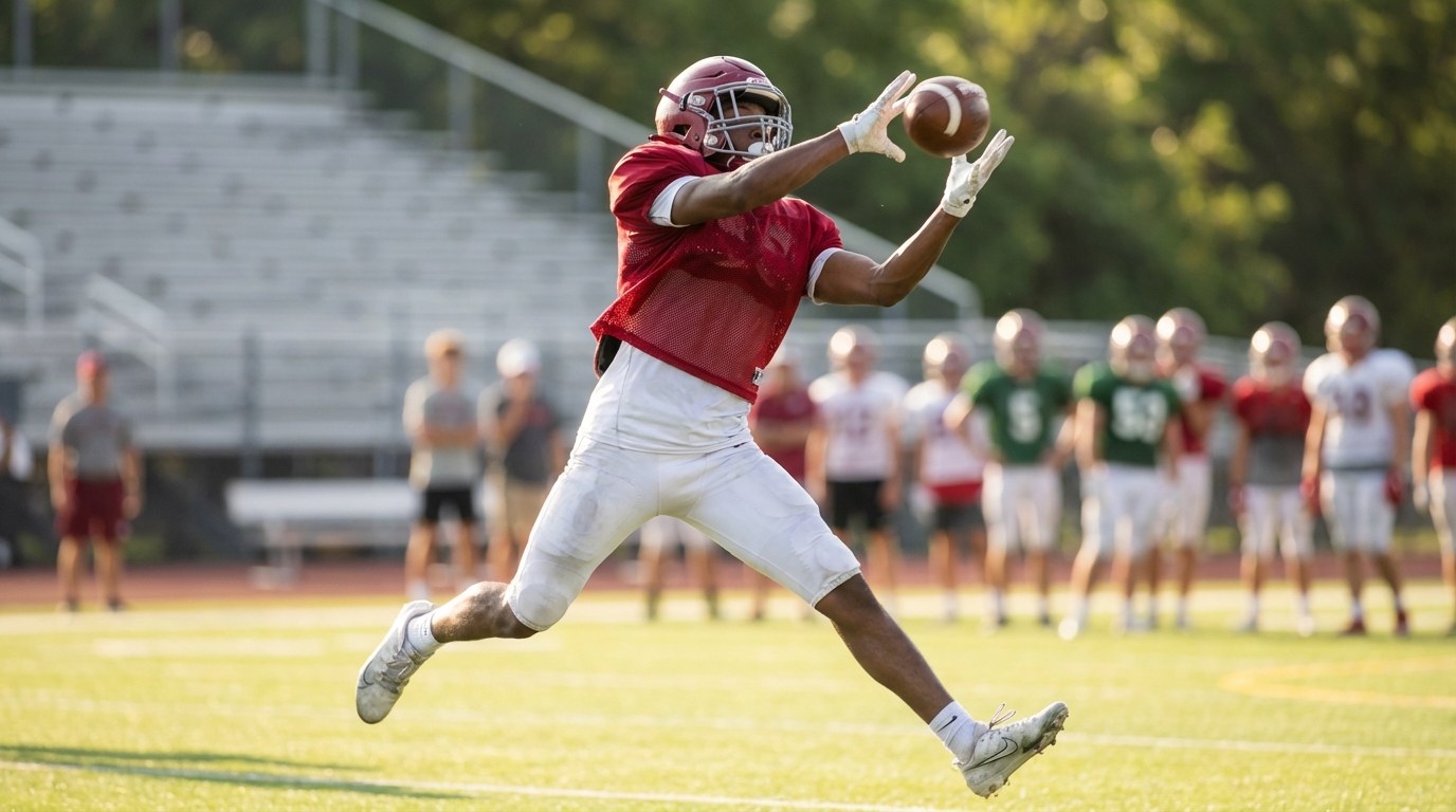 Kyren Caldwell making a leaping catch