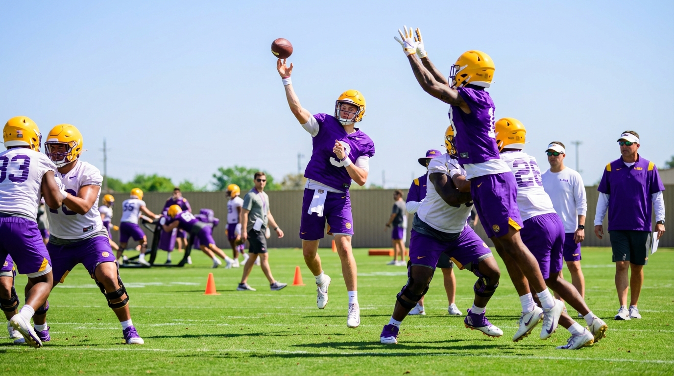 LSU spring practice energy photo
