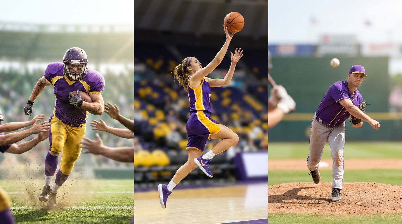 LSU athletes in action
