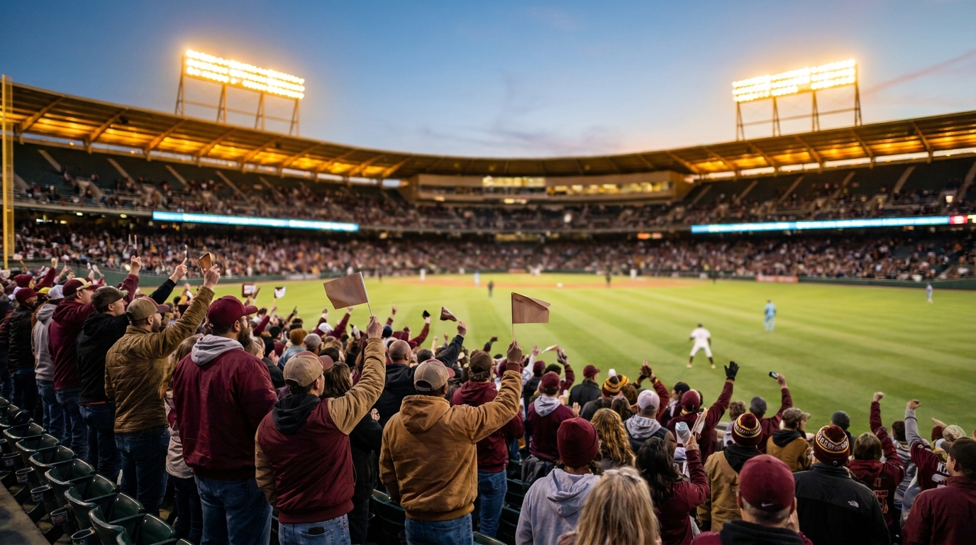 Crowd cheering at SEC Baseball Tournament in Hoover