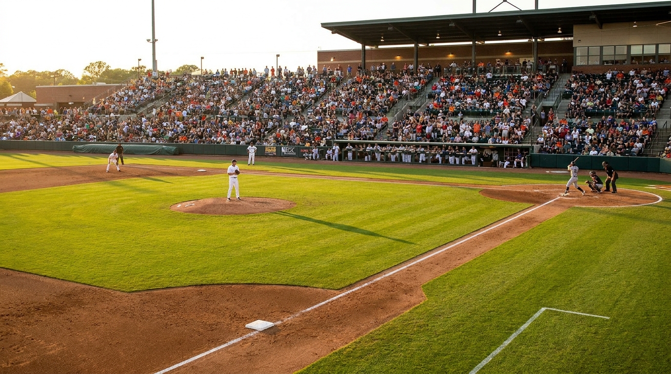Baseball field wide view