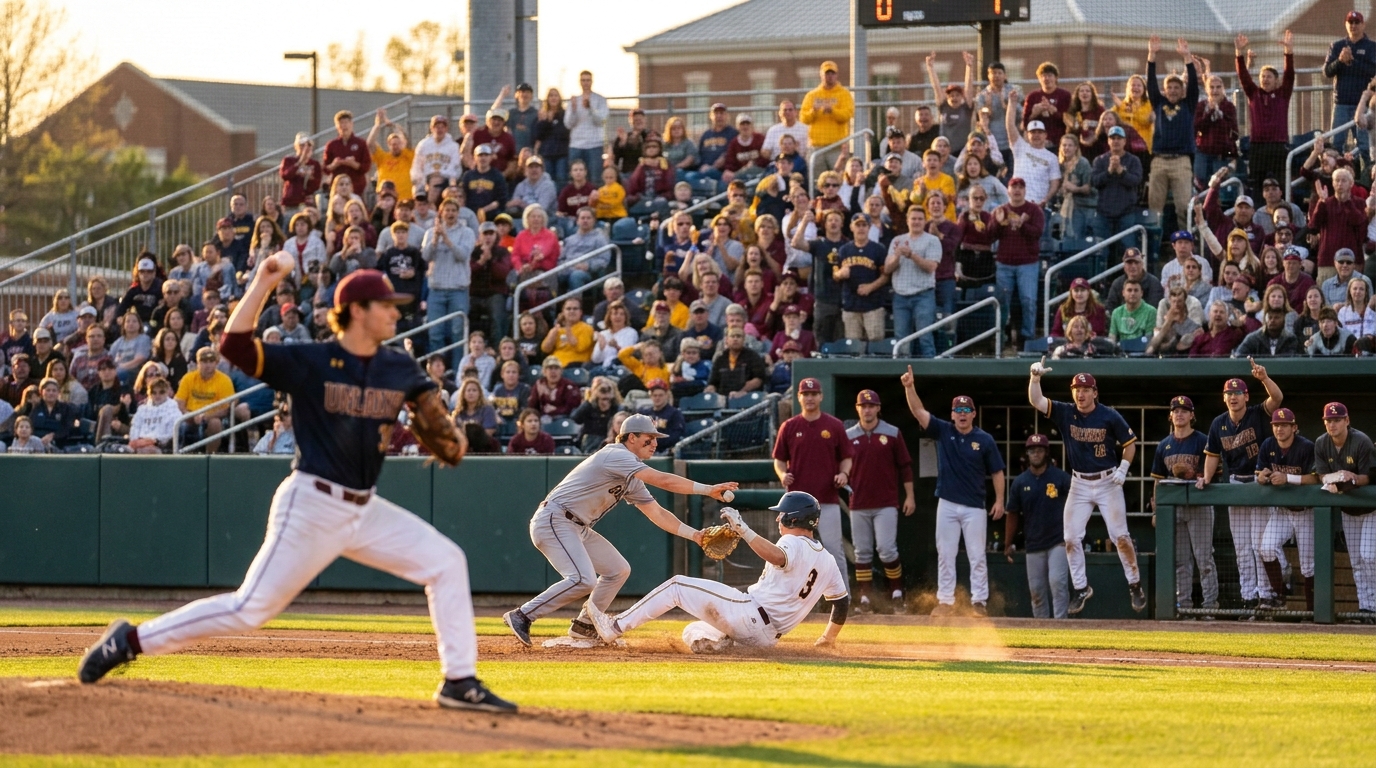 College baseball tournament scene