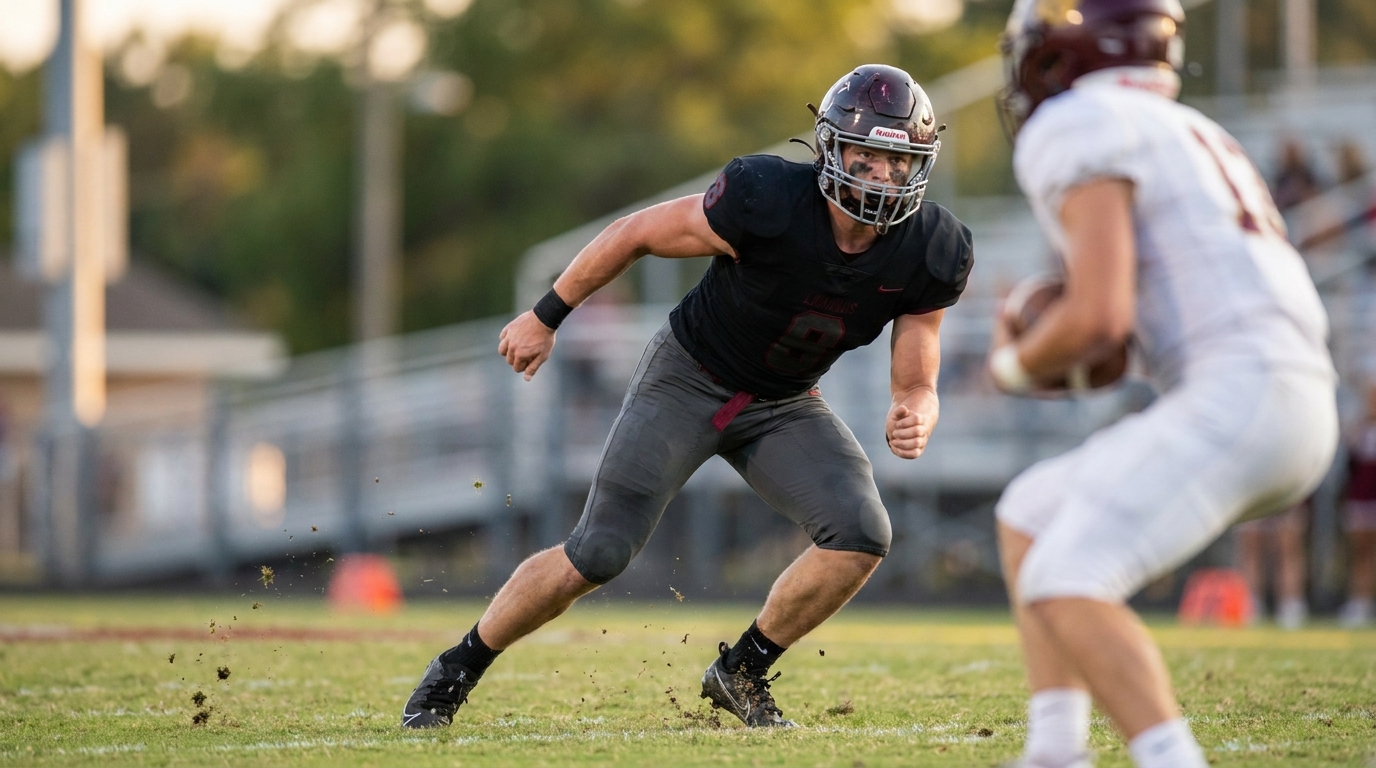Isaac McNeil in action on the football field