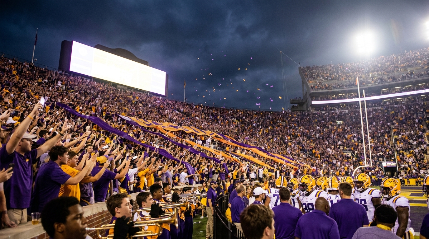 LSU vs Clemson season opener under primetime lights