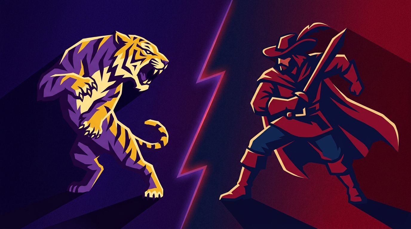 LSU and Ole Miss rivalry illustration