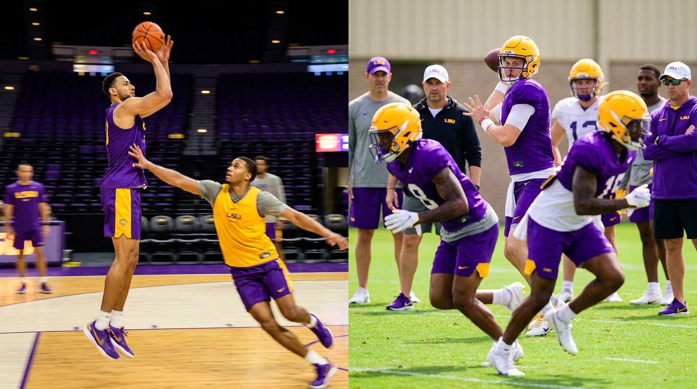 LSU spring practice action