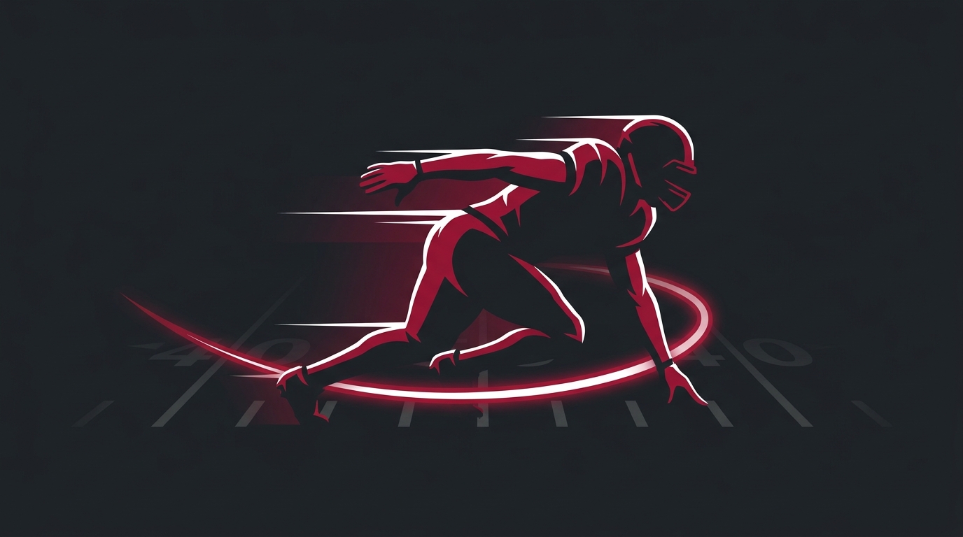Wide receiver route-running silhouette