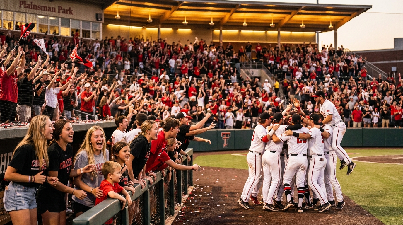 Plainsman Park crowd celebration