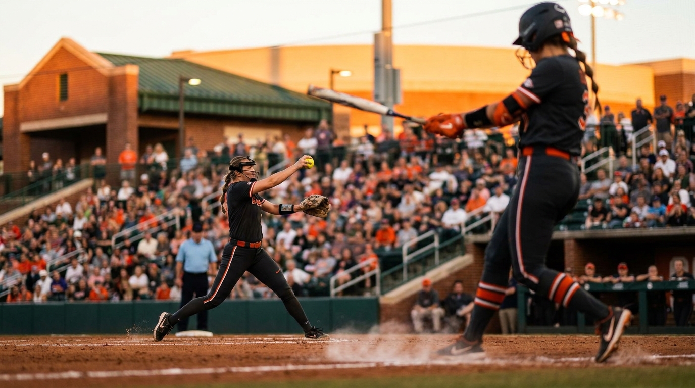 Tennessee vs Virginia softball action photo