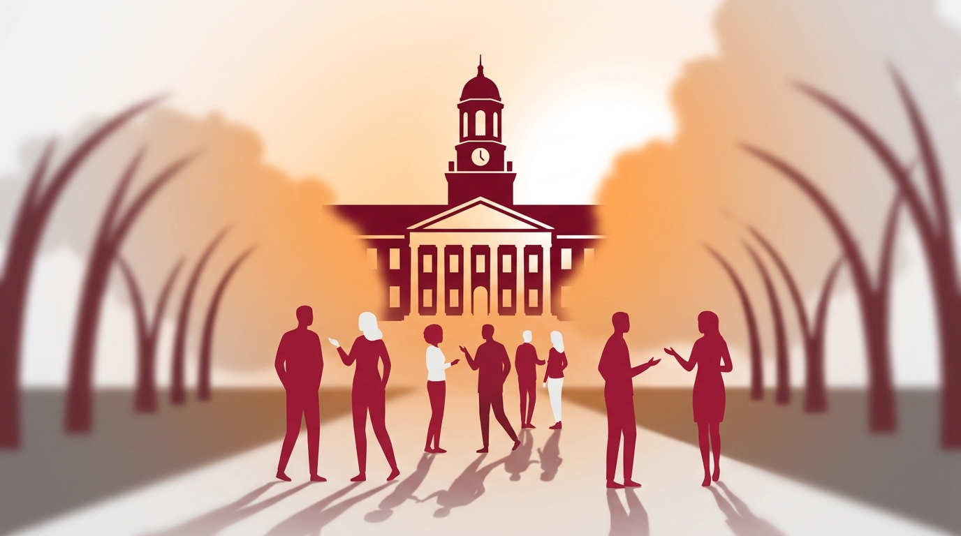 Stylized Tuscaloosa campus recruiting weekend image