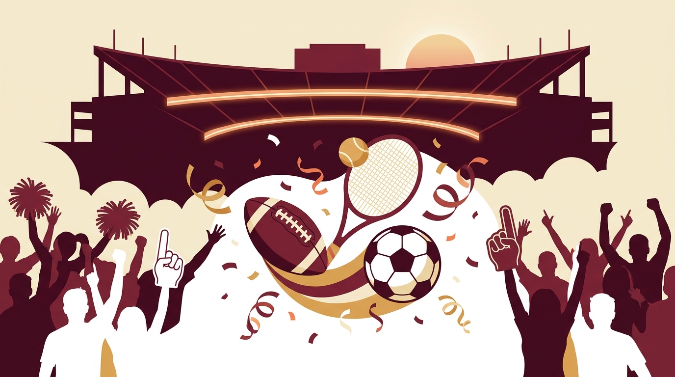 Aggies fans cheering with sports elements