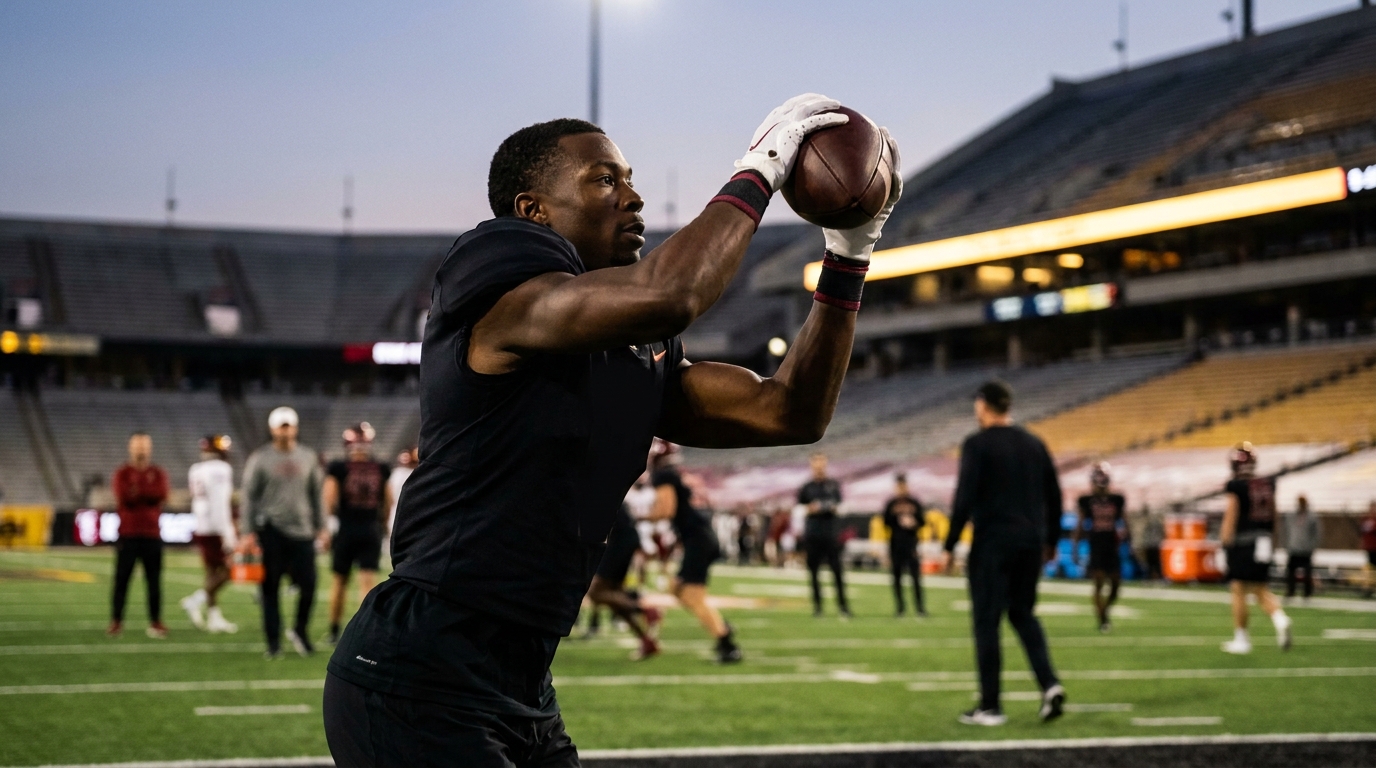 Explosive wide receiver jump-ball catch