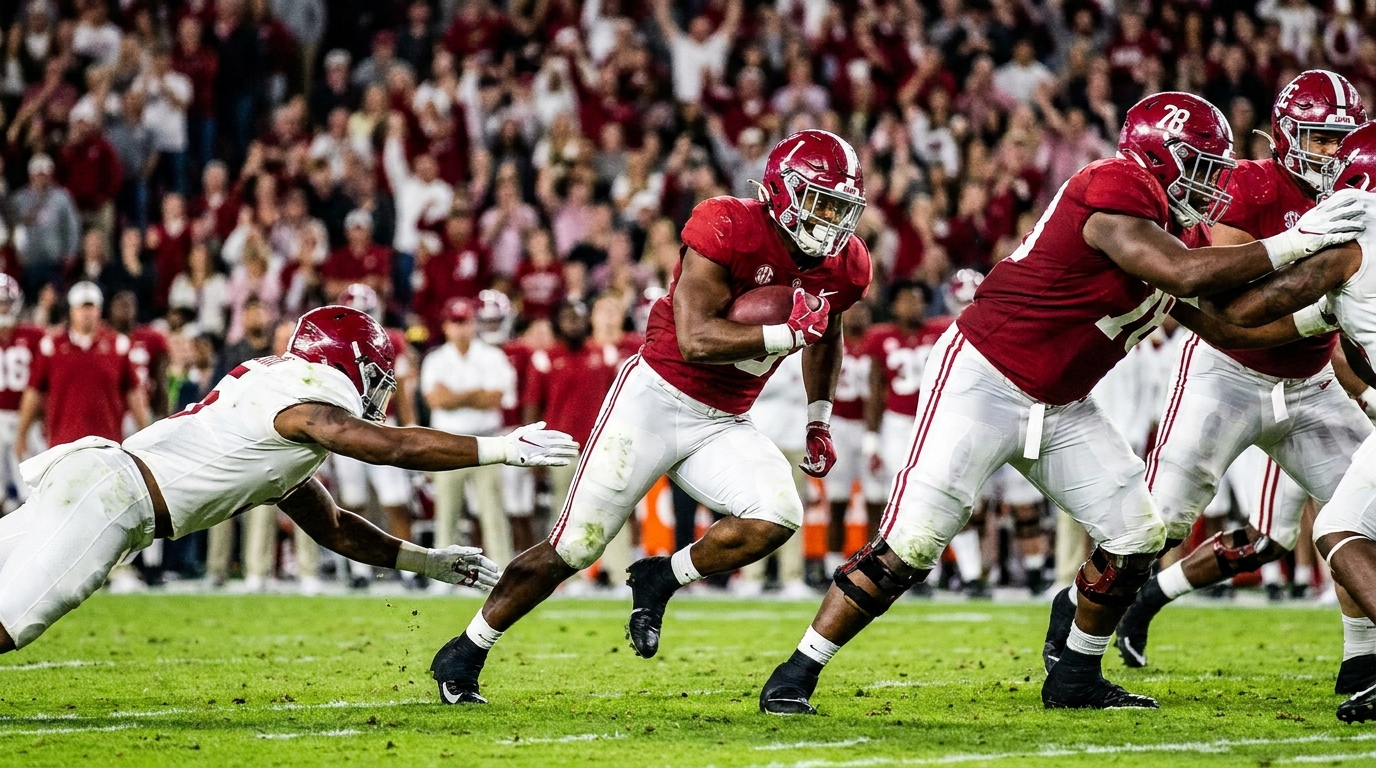 Alabama Crimson Tide running back 2026 action