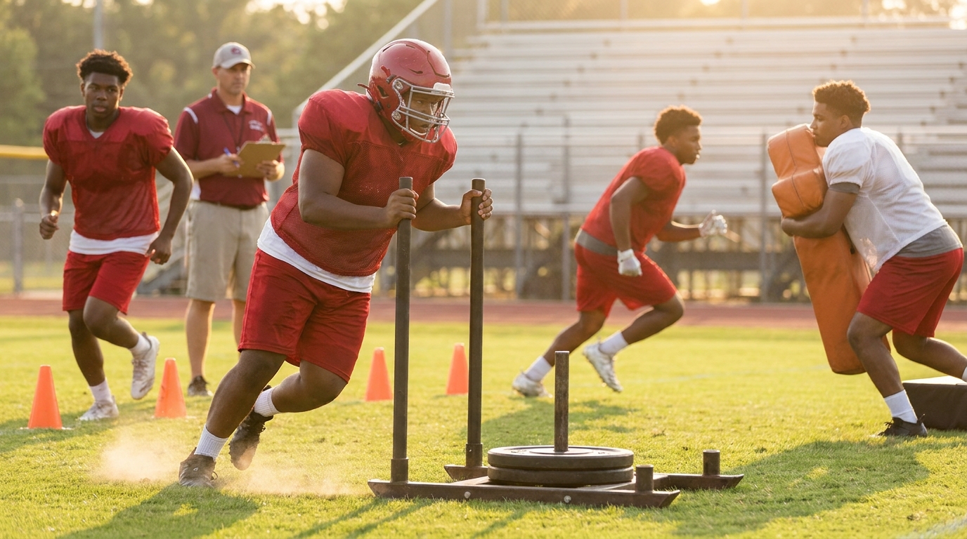 Young recruits training on the practice field