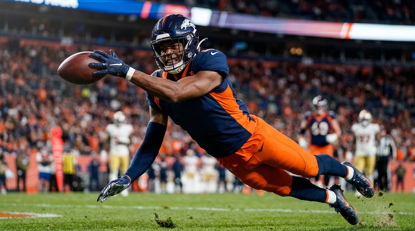 Cornerback diving to deflect a pass