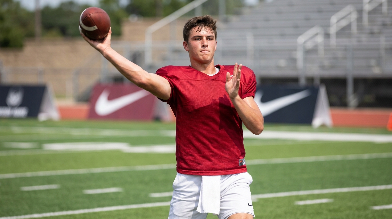 Elijah Haven throwing at the Nike Opening Finals