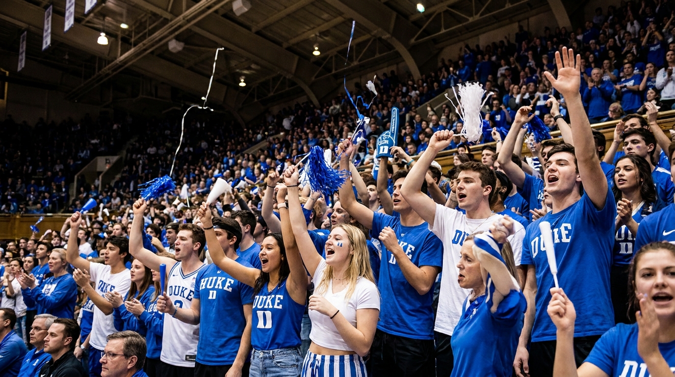 Excited Kentucky fans in packed stadium