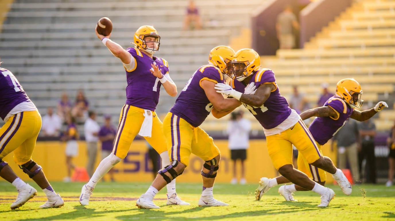 LSU Tigers dynamic practice scene