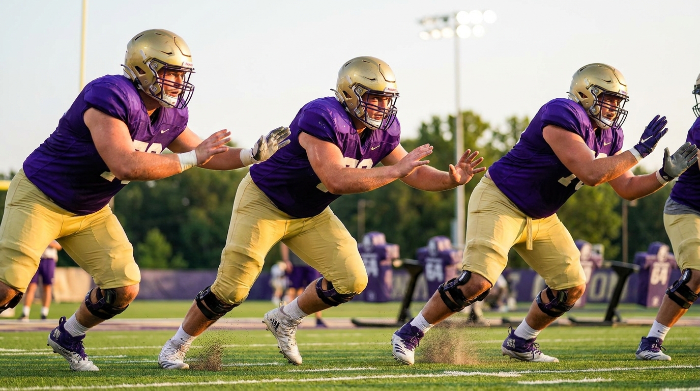 LSU offensive linemen in action